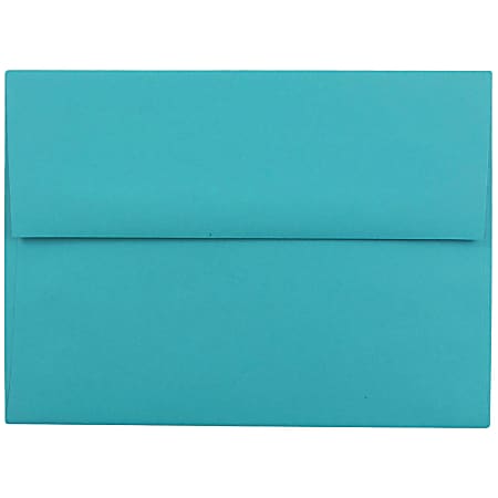 JAM Paper® Booklet Invitation Envelopes, A6, Gummed Seal, 30% Recycled, Sea Blue, Pack Of 25