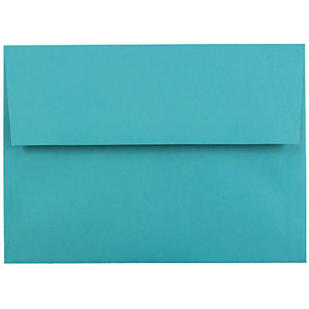 JAM Paper® Booklet Invitation Envelopes, A7, Gummed Seal, 30% Recycled, Sea Blue, Pack Of 25