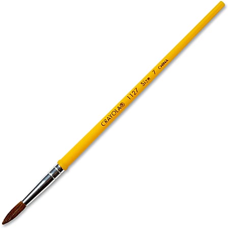 Crayola® Good Quality Watercolor Brush Series 1127, 7, Round Bristle, Camel Hair, Yellow