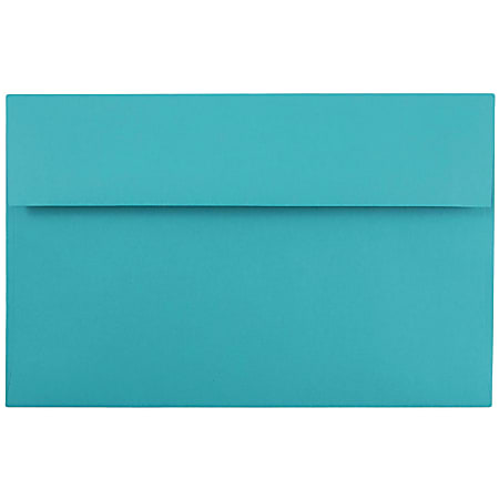 JAM Paper® Booklet Invitation Envelopes, A10, Gummed Seal, 30% Recycled, Sea Blue, Pack Of 25