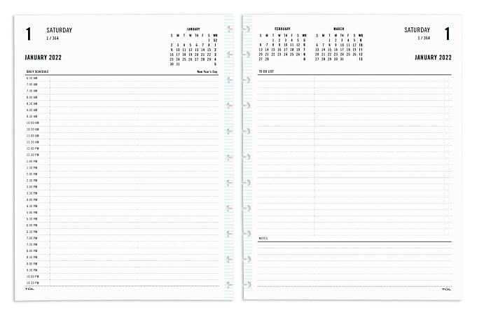 TUL® Discbound Daily Refill Pages, Letter Size, Fashion, 2 Pages Per Day, January To December 2022, TULLTFLR-2PGF