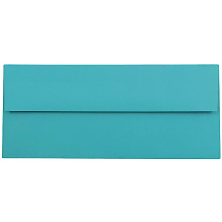 JAM PAPER #10 Business Colored Envelopes, 4 1/8 x 9 1/2, Sea Blue Recycled, 25/Pack