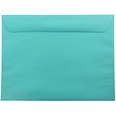 JAM Paper® Booklet Envelopes, 9" x 12", Gummed Seal, 30% Recycled, Sea Blue, Pack Of 25