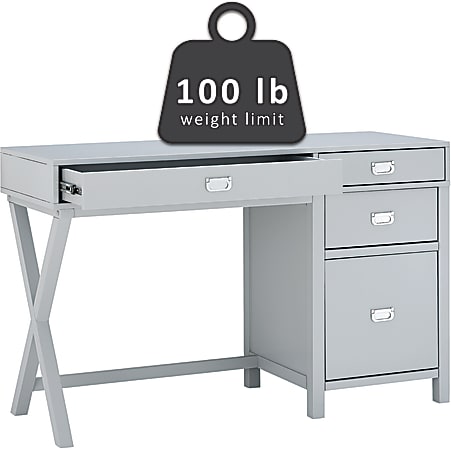 Linon Ari 48 W Home Office Writing Desk With Side Storage