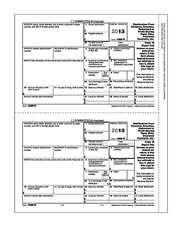 ComplyRight 1099-R Inkjet/Laser Tax Forms, Retirement Recipient Copy B, 2-Part, 8 1/2" x 11", Pack Of 50