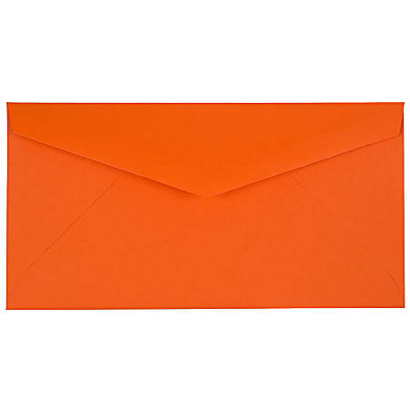 JAM Paper® Booklet Envelopes, #7 3/4 Monarch, Gummed Seal, 30% Recycled, Orange, Pack Of 25