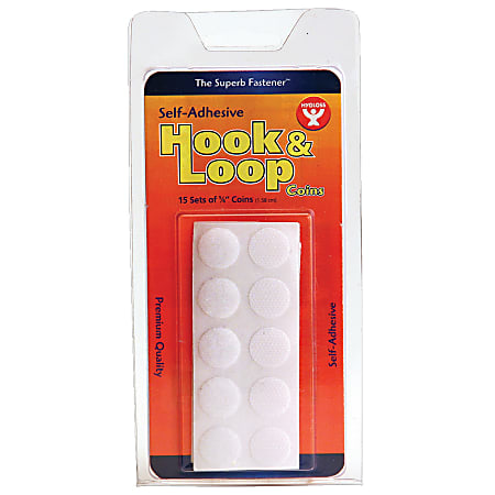 Hygloss Hook-And-Loop Coins, 0.6" Diameter, White, 90 Coins