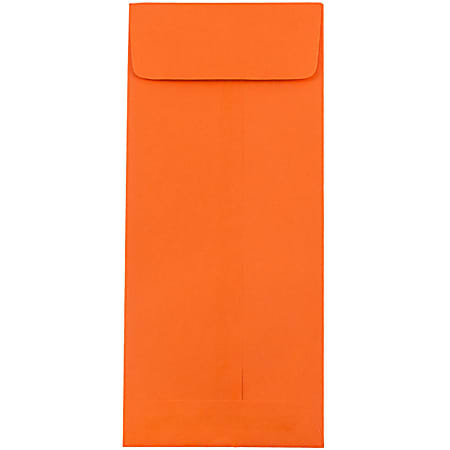 JAM Paper® Policy Envelopes, #11, Gummed Seal, 30% Recycled, Orange, Pack Of 25