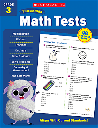 Scholastic Success With Math Tests Workbook, Grade 3