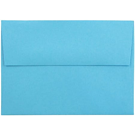 JAM Paper® Booklet Envelopes, A1, Gummed Seal, 30% Recycled, Blue, Pack Of 25