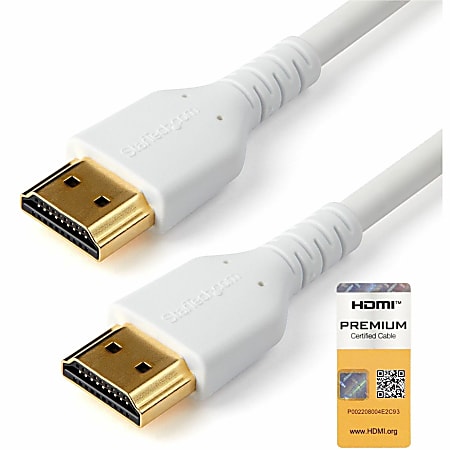 StarTech.com Premium Certified HDMI 2.0 Cable With Ethernet, 6'