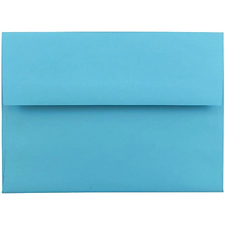 JAM Paper® Booklet Invitation Envelopes, A6, Gummed Seal, 30% Recycled, Blue, Pack Of 25