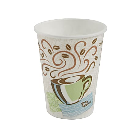 DIXIE&reg; PERFECTOUCH&reg; 12OZ INSULATED PAPER HOT COFFEE CUPS BY GP PRO (GEORGIA-PACIFIC), FIT LARGE LIDS, COFFEE HAZE, 50 CUPS