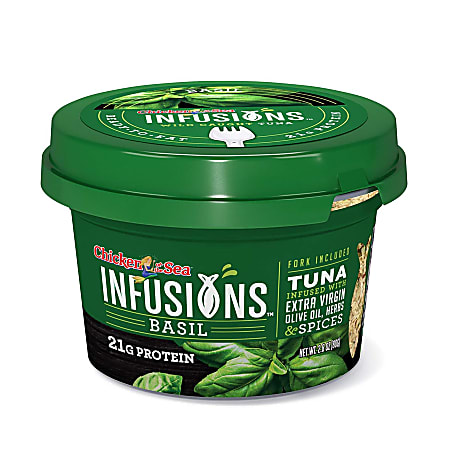 Chicken of the Sea Infusions Basil Tuna, 2.8 Oz, Pack Of 6 Cups