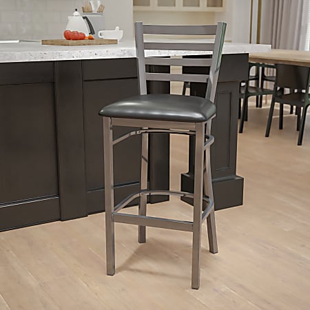 Flash Furniture Ladder-Back Restaurant Bar Stool, Black