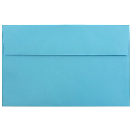JAM Paper® Booklet Invitation Envelopes, A10, Gummed Seal, 30% Recycled, Blue, Pack Of 25