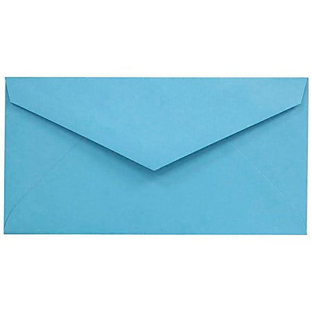 JAM Paper® Booklet Envelopes, #7 3/4 Monarch, Gummed Seal, 30% Recycled, Blue, Pack Of 25