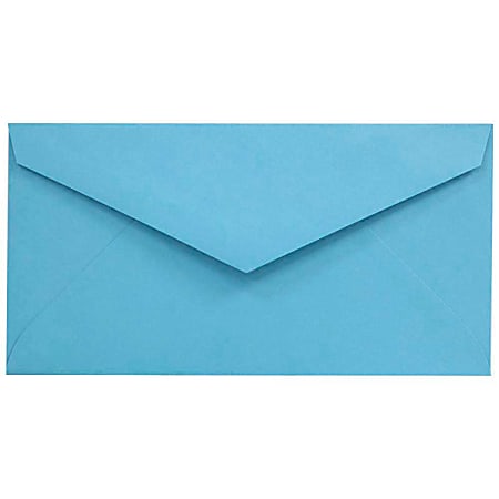JAM Paper® Booklet Envelopes, #7 3/4 Monarch, Gummed Seal, 30% Recycled, Blue, Pack Of 25