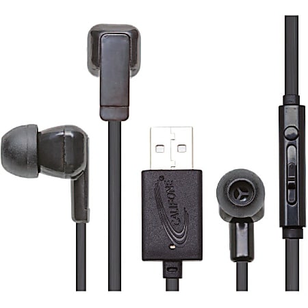 Califone E3USB Multimedia Ear Bud With USB Plug - Stereo - USB - Wired - 16 Ohm - 12 Hz to 22 kHz - Earbud - Binaural - In-ear - 3.90 ft Cable - Black