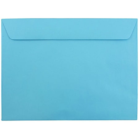 JAM Paper® Booklet Envelopes, 9" x 12", Gummed Seal, 30% Recycled, Blue, Pack Of 25