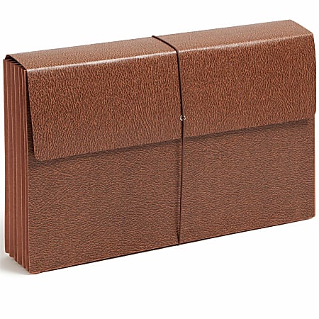 Smead® Leather-Like Partition Wallets, 5 1/4" Expansion, Legal Size, Redrope, Box Of 10 Wallets