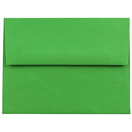 JAM Paper® Booklet Invitation Envelopes, A2, Gummed Seal, 30% Recycled, Green, Pack Of 25