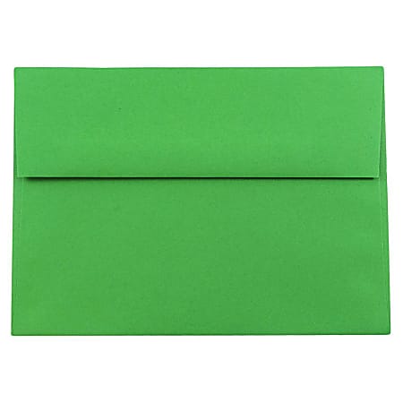 JAM Paper® Booklet Invitation Envelopes, A8, Gummed Seal, 30% Recycled, Green, Pack Of 25