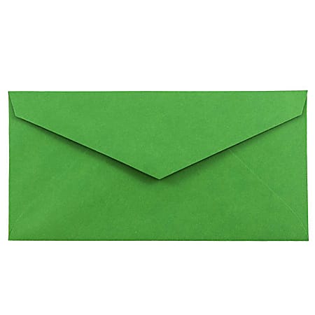 JAM Paper® Booklet Envelopes, #7 3/4 Monarch, Gummed Seal, 30% Recycled, Green, Pack Of 25