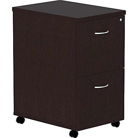 Lorell® Essentials 22"D Vertical 2-Drawer Mobile Pedestal File Cabinet, Espresso