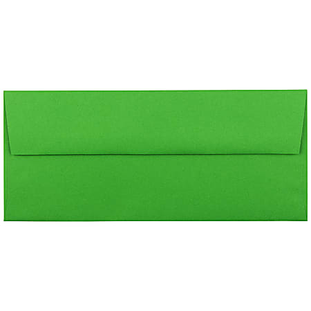 JAM Paper® Booklet Envelopes, #10, Gummed Seal, 30% Recycled, Green, Pack Of 25