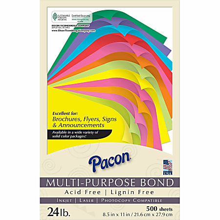 Pacon Kaleidoscope Multipurpose Colored Paper, 24lb, 8.5 x 11, Pumpkin, 500/Ream