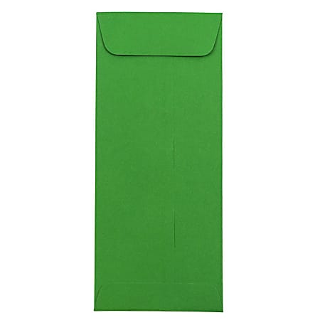 JAM Paper® #10 Policy Envelopes, Gummed Seal, 30% Recycled, Green, Pack Of 25