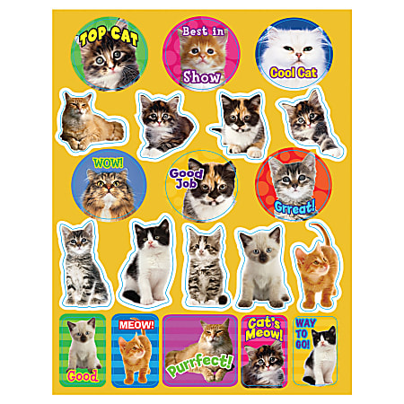 Eureka Theme Stickers Motivational Cats 120 Stickers Per Pack Set
