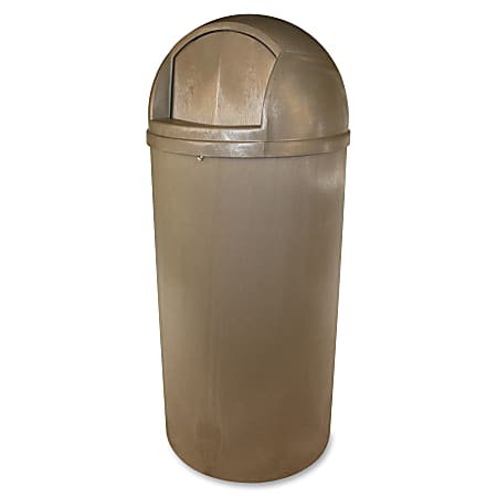 Impact Plastic Bullet Indoor/Outdoor 21-Gallon Receptacle - 21 gal Capacity - Bullet - 40.8"x18.3" Diameter - Plastic, Structural Foam - Beige