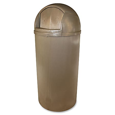 Impact Plastic Bullet Indoor/Outdoor 21-Gallon Receptacle - 21 gal Capacity - Bullet - 40.8" Height x 18.3" Diameter - Plastic, Structural Foam - Beige - 1 Each