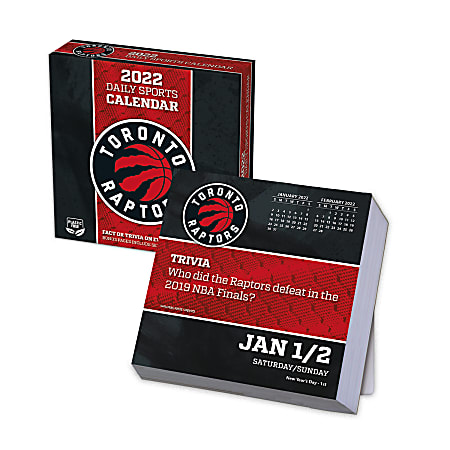 Lang Turner Licensing Boxed Daily Desk Calendar, 5-1/4" x 5-1/4", Toronto Raptors, January To December 2022