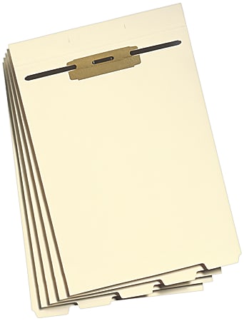 Smead® End-Tab Folder Dividers With Fasteners, Letter Size, Manila, Box Of 50