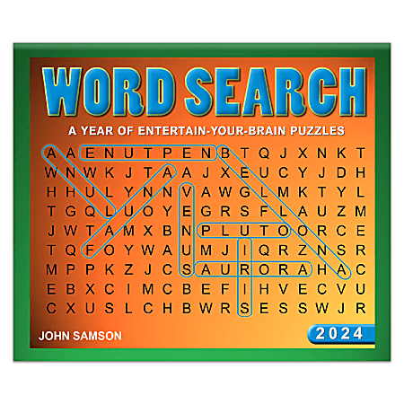 2024 Brown Trout Fun And Humor Daily Boxed Desk Calendar, 5” x 6”, Word Search Daily, January To December
