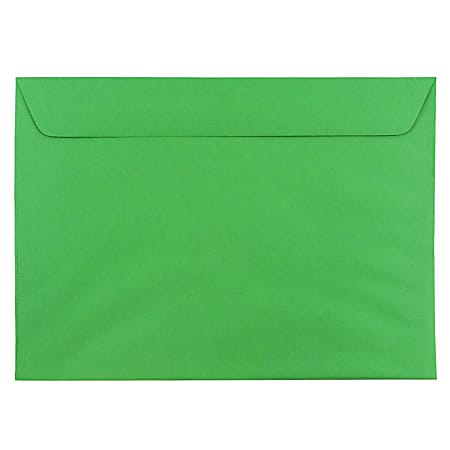 JAM Paper® Booklet Envelopes, 9" x 12", Gummed Seal, 30% Recycled, Green, Pack Of 25