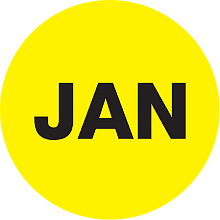 Tape Logic® Yellow - "JAN" Months of the