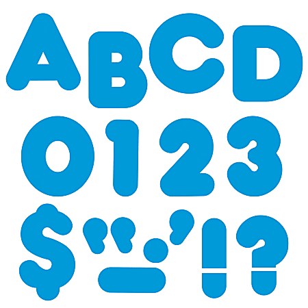 TREND Ready Letters®, 4", Casual Letters/Numbers Uppercase, Blue, Pack Of 72