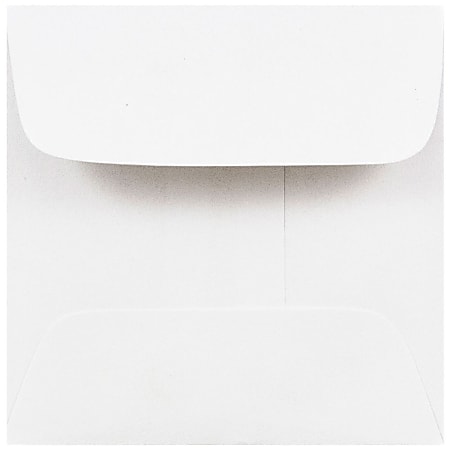 JAM Paper® Square Invitation Envelopes, 2 3/8" x 2 3/8", Gummed Seal, White, Pack Of 25