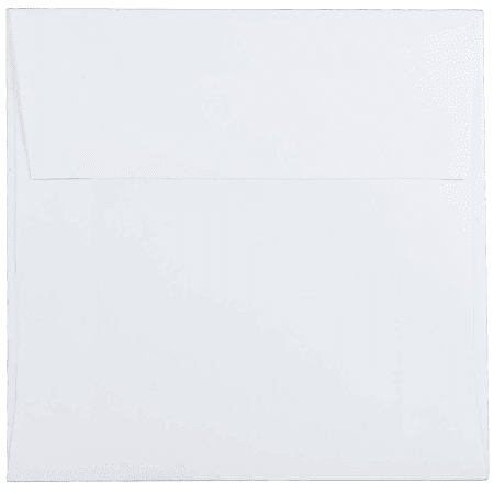 JAM Paper® Square Invitation Envelopes, 5 1/2" x 5 1/2", Gummed Seal, White, Pack Of 25