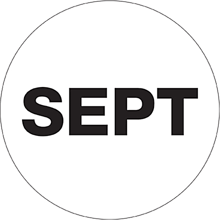 Tape Logic® White - "SEPT" Months of the Year Labels 1", DL6731, Roll of 500