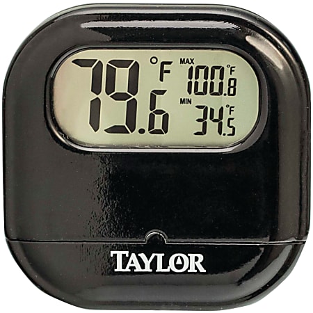 Taylor 1700 IndoorOutdoor Digital Thermometer Easy to read Measurement  Suction Cup For Indoor Outdoor Black - Office Depot