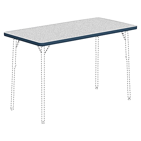Lorell® Classroom Rectangular Activity Table Top, 48"W x 24"D, Gray Nebula/Navy