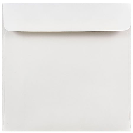JAM Paper® Square Invitation Envelopes, 6" x 6", Gummed Seal, White, Pack Of 25