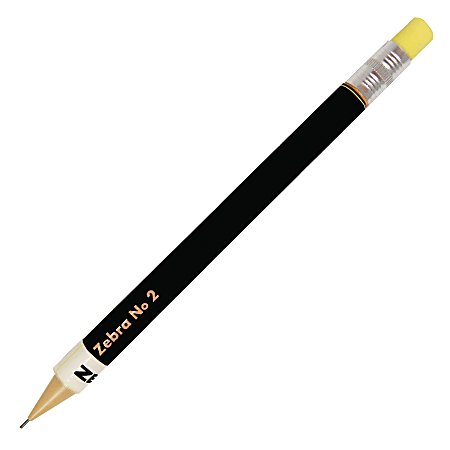 Zebra® #2 Mechanical Pencils, 0.7 mm, Black Barrels, Black Lead, Pack Of 12