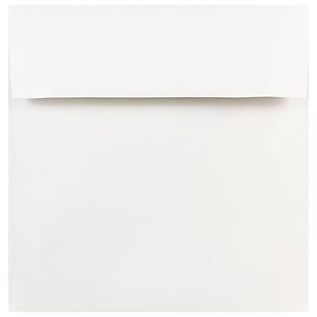 JAM Paper® Square Invitation Envelopes, 8" x 8", Gummed Seal, White, Pack Of 25