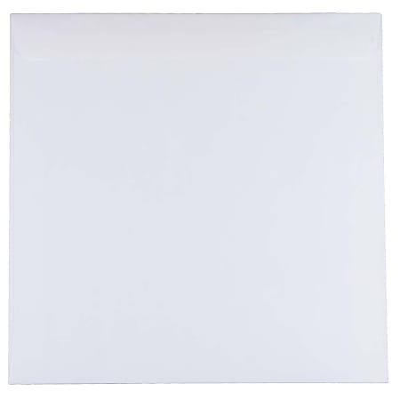 JAM Paper® Square Invitation Envelopes, 9 1/2" x 9 1/2", Gummed Seal, White, Pack Of 25